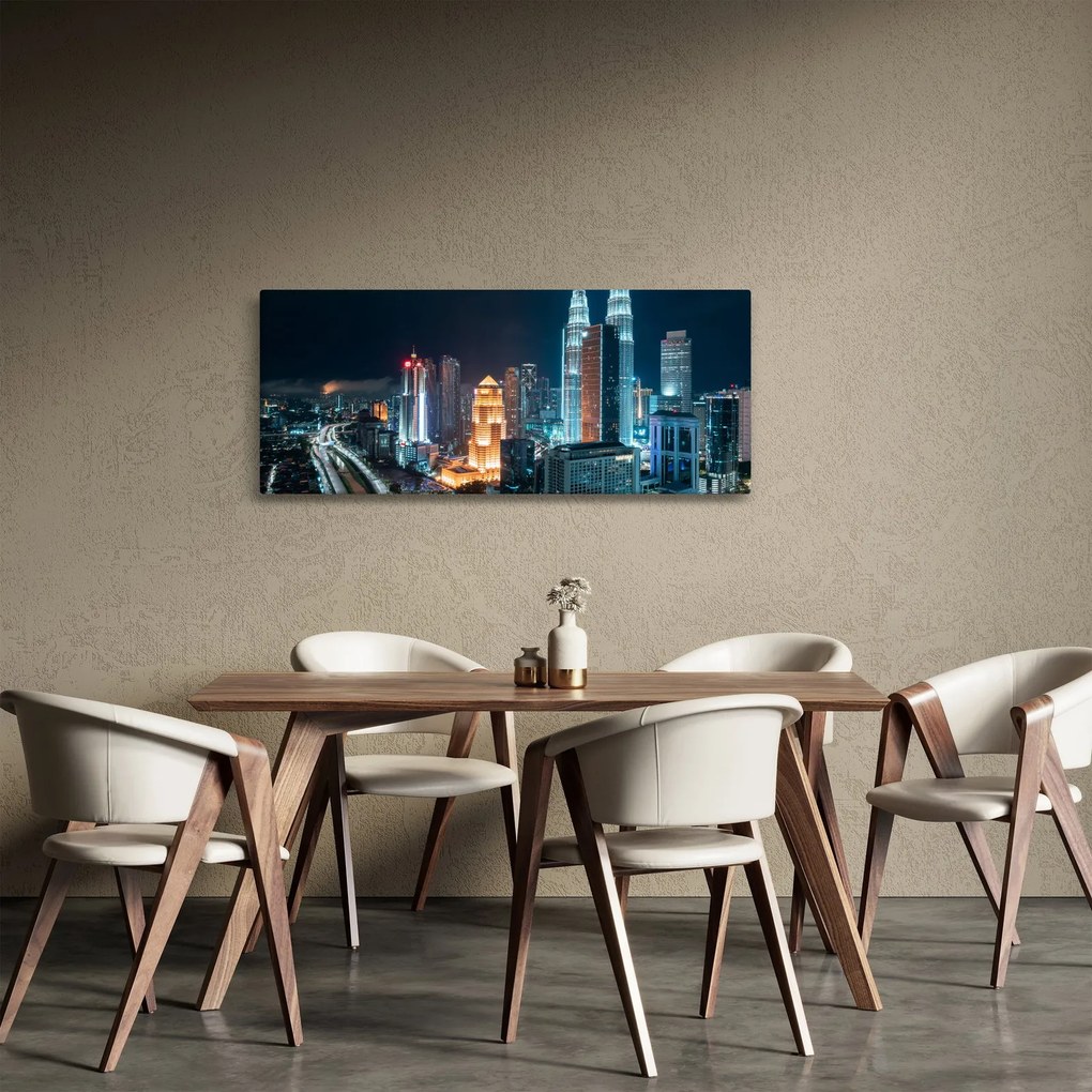 Kép - Éjszaka Kuala Lumpurban (120x50 cm)