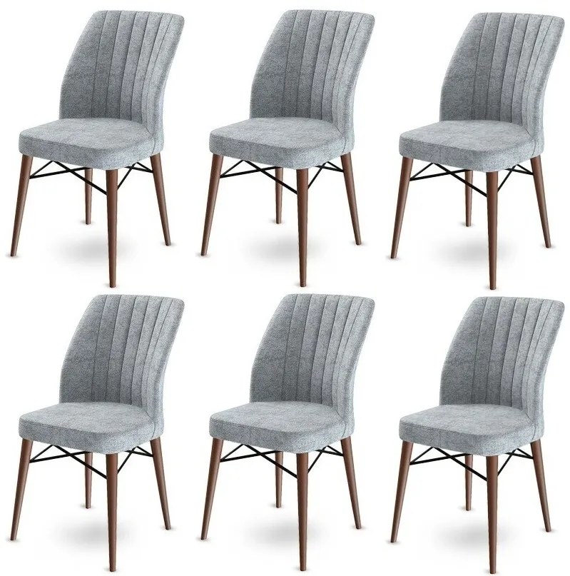 Flex Grey and Brown étkezőszék szett, 6 db