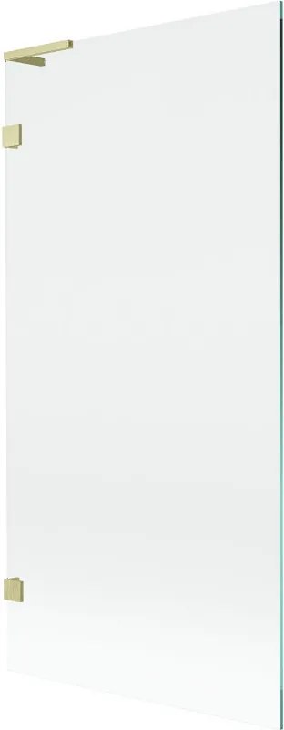 Mexen Lunar L egyszárnyú fürdőkád paraván 90 x 150 cm, átlátszó, arany szálcsiszolt - 897L-090-000-55-00