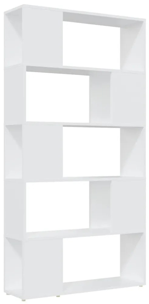 fehér szerelt fa térelválasztó könyvszekrény 80 x 24 x 155 cm