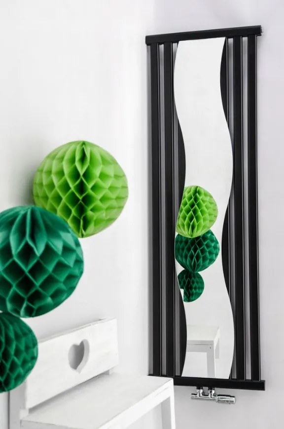 Regnis Kalipso tükör, fűtőelem 500x1500mm központi csatlakozással 50mm, 710W, matt fekete, KALIPSOLUSTRO/1500/500/D5/BLACK