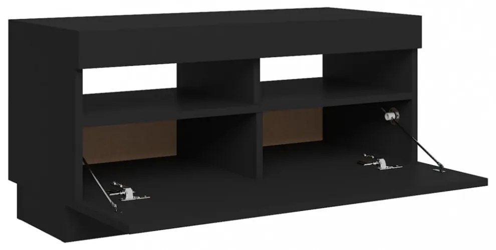fekete TV-szekrény LED-lámpákkal 80 x 35 x 40 cm