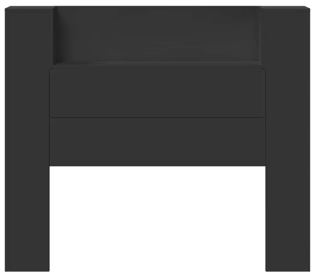 Fejtámla LED -es lámpákkal Fekete 120 x 16,5 x 103,5 cm Faanyag