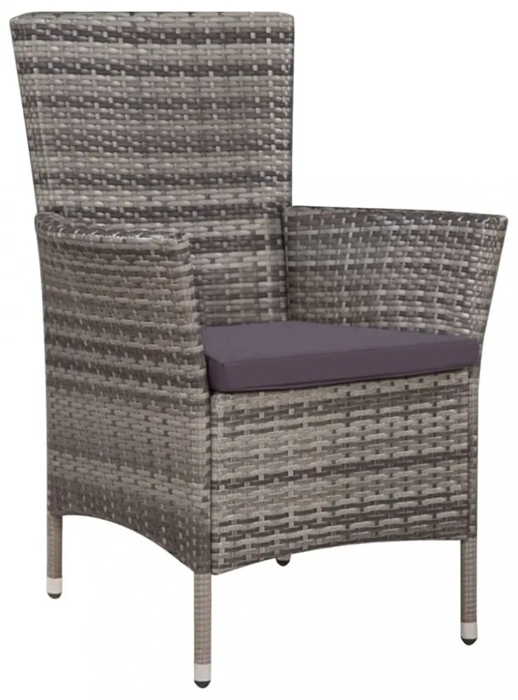 3 darabos szürke polyrattan bisztrószett