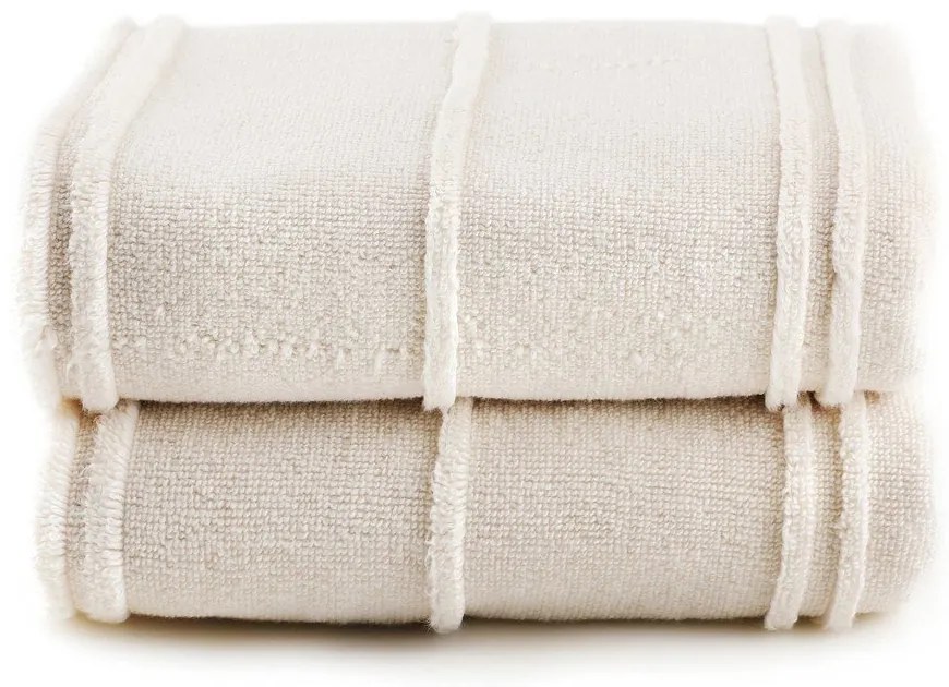 Krémszínű frottír törölköző szett 2 db-os 50x90 cm Arden – Foutastic