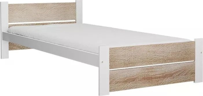 Ágy IKAROS DOUBLE 80 x 200 cm, fehér/dub sonoma Ágyrács: Léces ágyrács, Matrac: Sommera 18 cm matrac