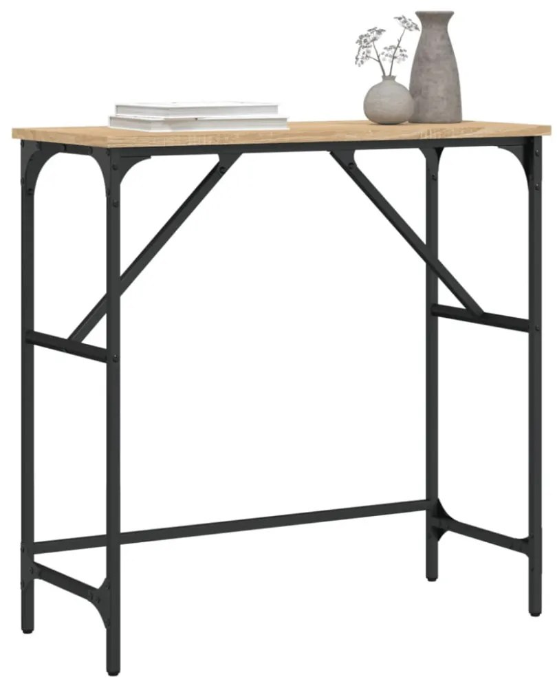sonoma tölgy színű szerelt fa dohányzóasztal 75x32x75 cm