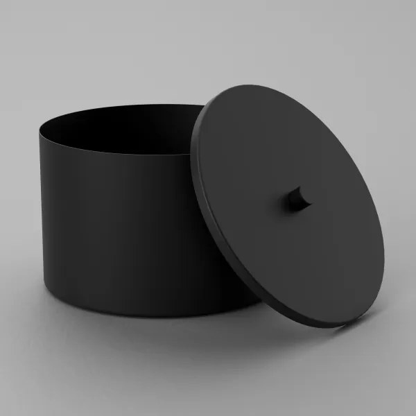 Tároló fémdoboz 12x17,5 cm fekete