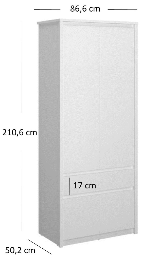 Ruhásszekrény Ethan 4D1S (fehér). 1052915