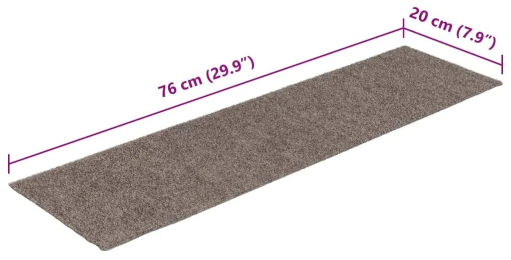 15 db krémszínű négyszögletes öntapadó lépcsőszőnyeg 76 x 20 cm