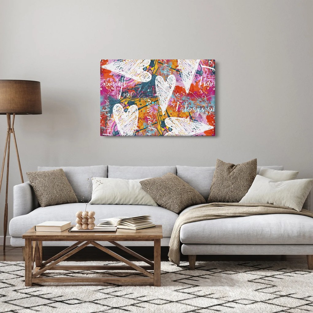 Kép - szív egy absztrakt háttérben (90x60 cm)