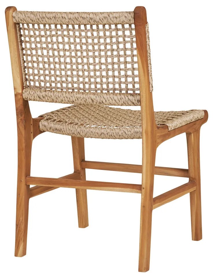 Derby étkezőszék, teakfa/polyrattan, natúr