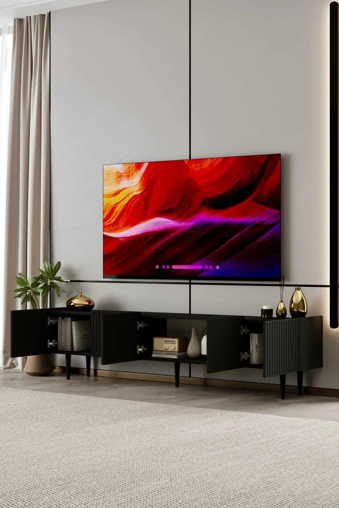 Capella TV-állvány, fekete, 200 cm