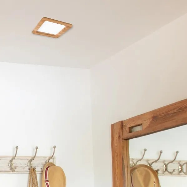 LED Beépíthető lámpa WOODY SPOT LED/17W/230V 3000K tölgy 18,5x18,5 cm