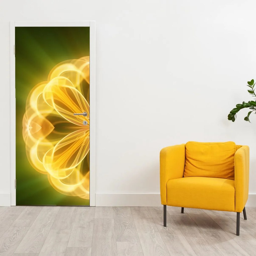 Fotótapéta ajtóra - Sárga virágok (95x205cm)