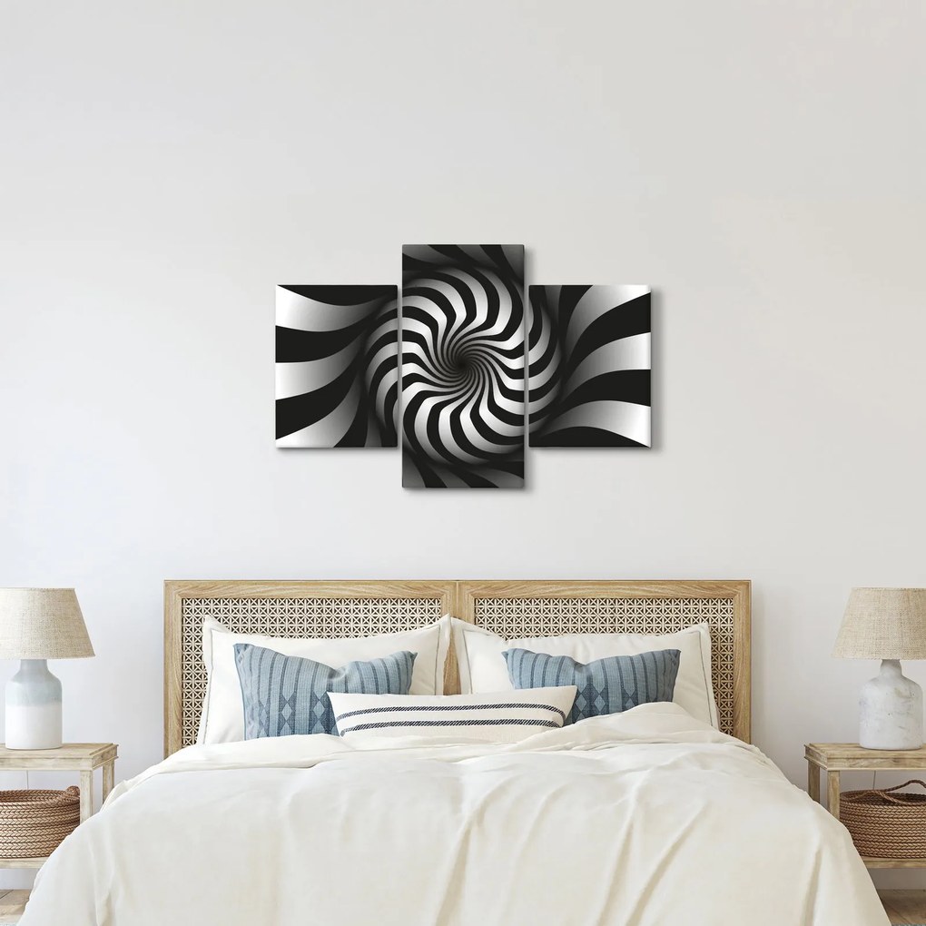 Absztrakt kép egy fekete-fehér spirál (90x60 cm)
