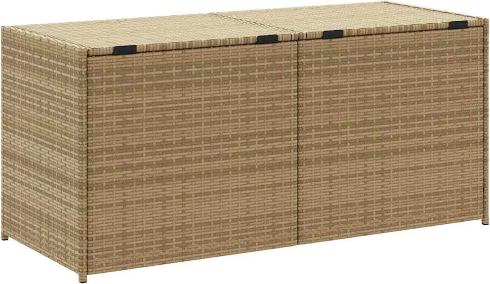 vidaXL vegyes bézs polyrattan kerti tárolóláda 283 L