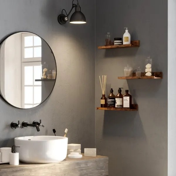 3 darabos SHELFY falipolc szett, barna