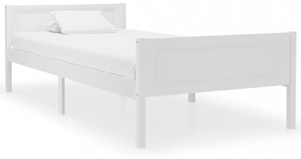 idaXL fehér tömör fenyőfa ágykeret 90 x 200 cm