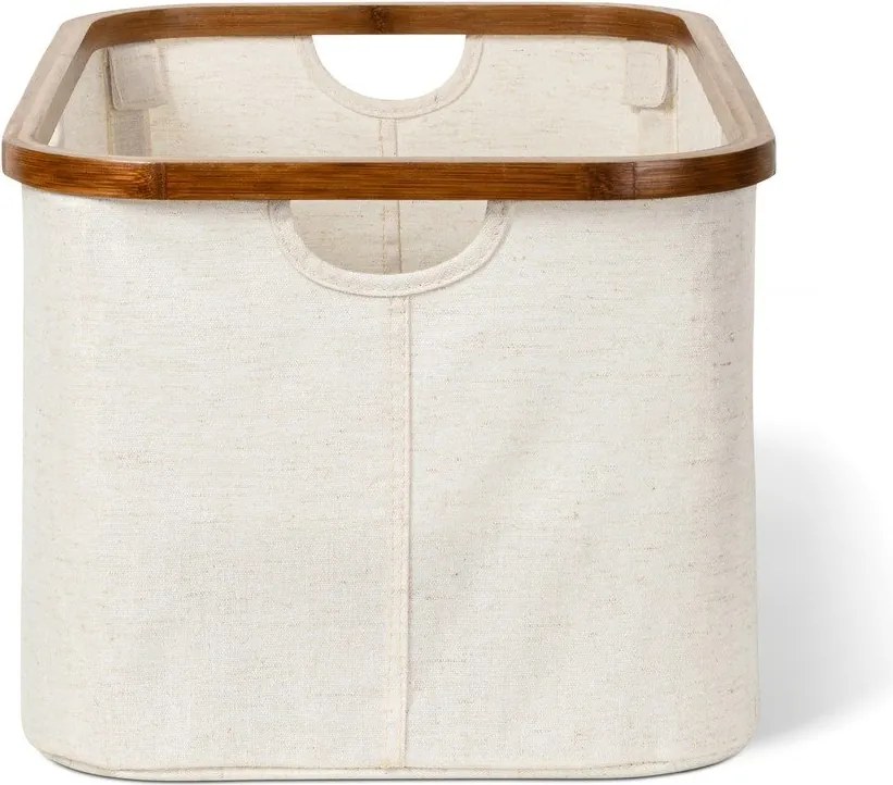 Krémszínű textil összecsukható szennyeskosár Bamboo/Linen – Bigso