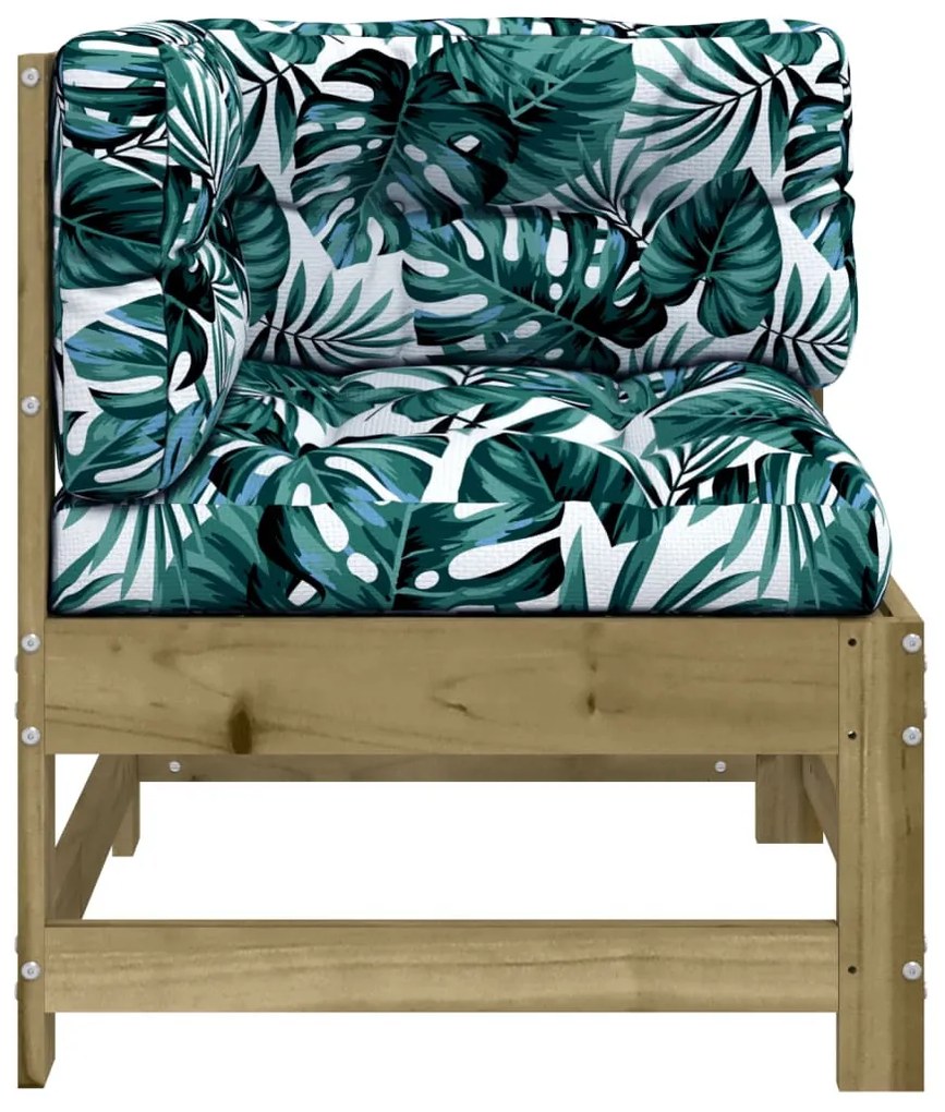 impregnált fenyőfa sarokkanapé párnákkal