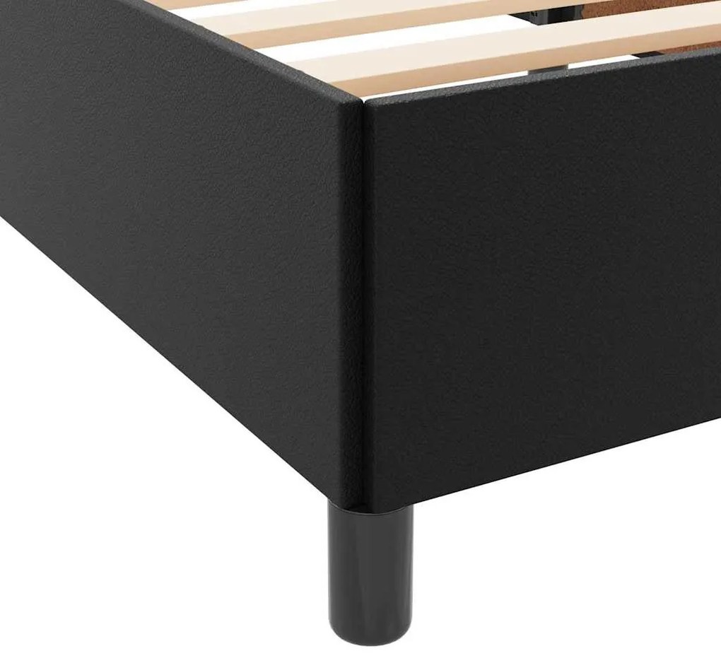 Ágykeret matraccal matracmal Fekete 90 x 190 cm Műbőr