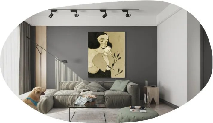 Vanomi tükör, fekete, 52 cm