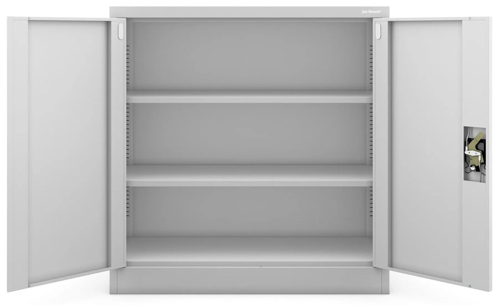 Alacsony fém irattartó szekrény BEATA, 900 x 930 x 400 mm, szürke