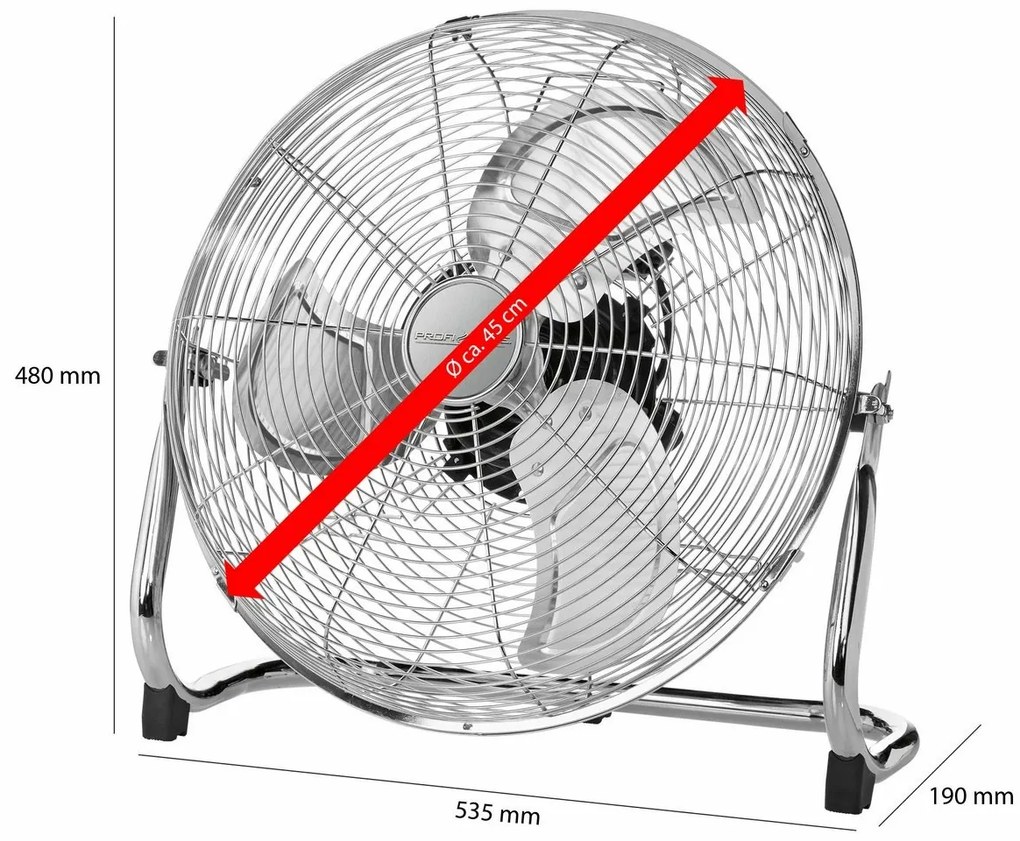 ProfiCare VL 3066 WM padlóventilátor, 45 cm
