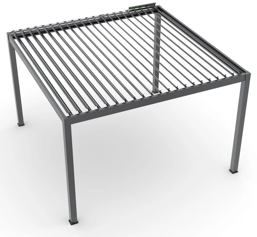 LUXE elektromos pergola 3,5x3,5 m antracit LED világítással