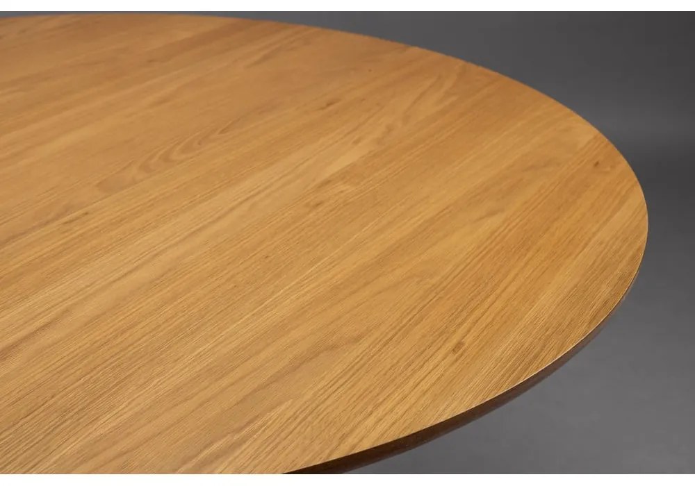 Kerek étkezőasztal tölgyfa dekoros asztallappal ø 120 cm Barlet – Dutchbone