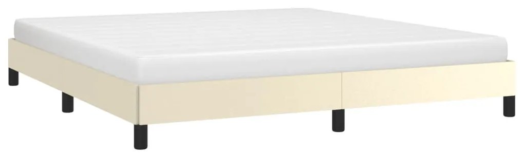 krémszínű műbőr ágykeret 180x200 cm