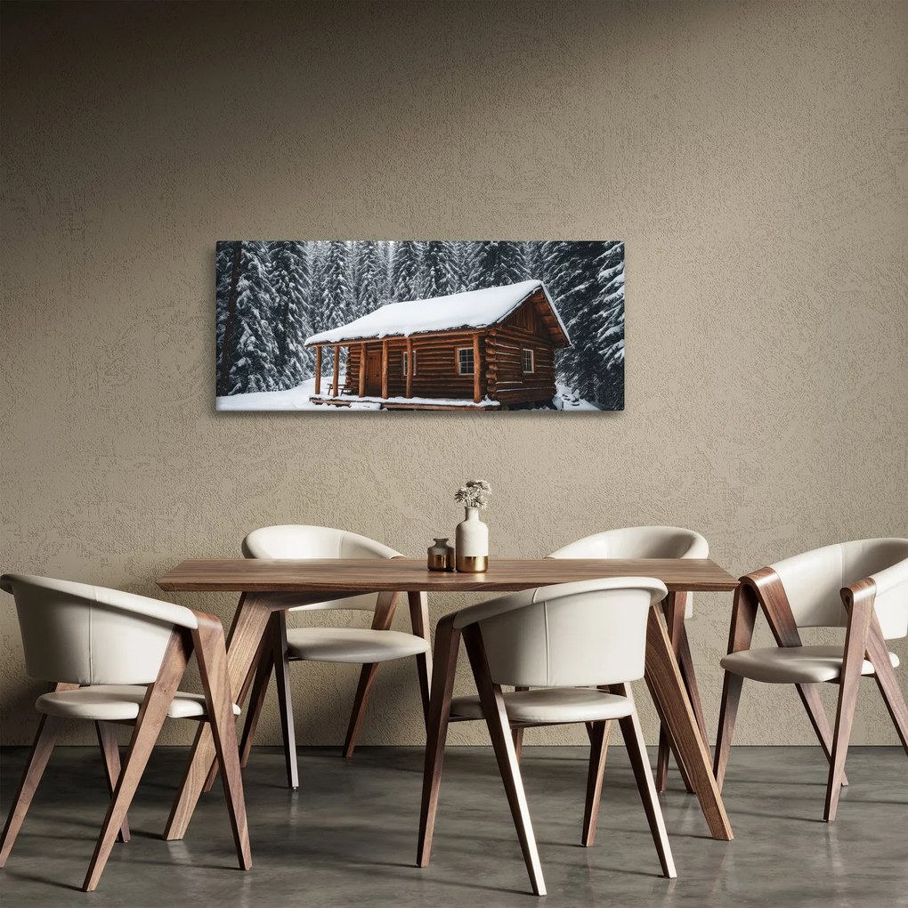 Kép - Hóval borított kunyhó (120x50 cm)