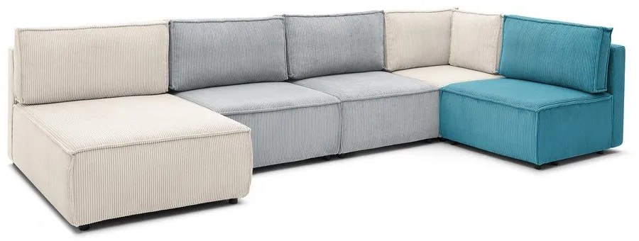 Kordbársony sarokkanapé ("U" alakú-variálható) Nihad modular – Bobochic Paris