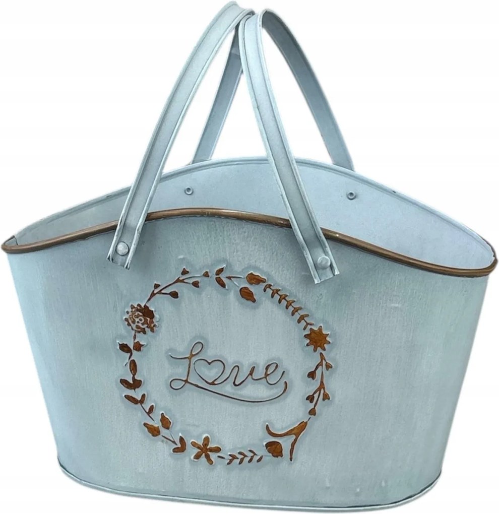 Fém virágtartó kosár dekoráció