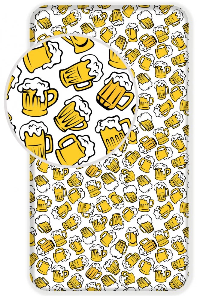 Sör Jug gumis lepedő 90x200 cm