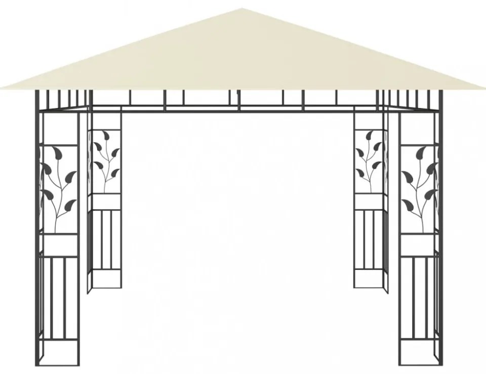 krémszínű pavilon szúnyoghálóval 3 x 3 x 2,73 m 180 g/m²