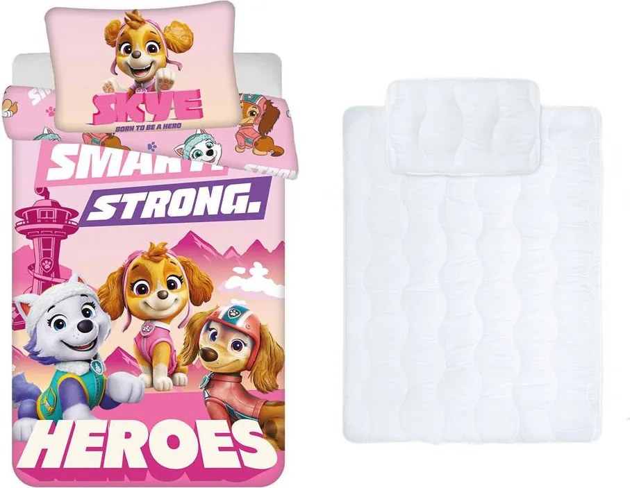 Mancs Őrjárat Smart Strong gyerek, ovis ágyneműhuzat és paplan/párna szett 100x135 cm 40x60 cm