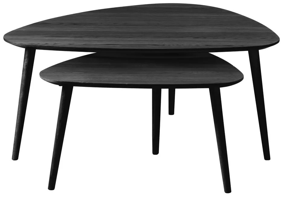 Fekete dohányzóasztal szett 2 db-os 70x100 cm Adda – Unique Furniture