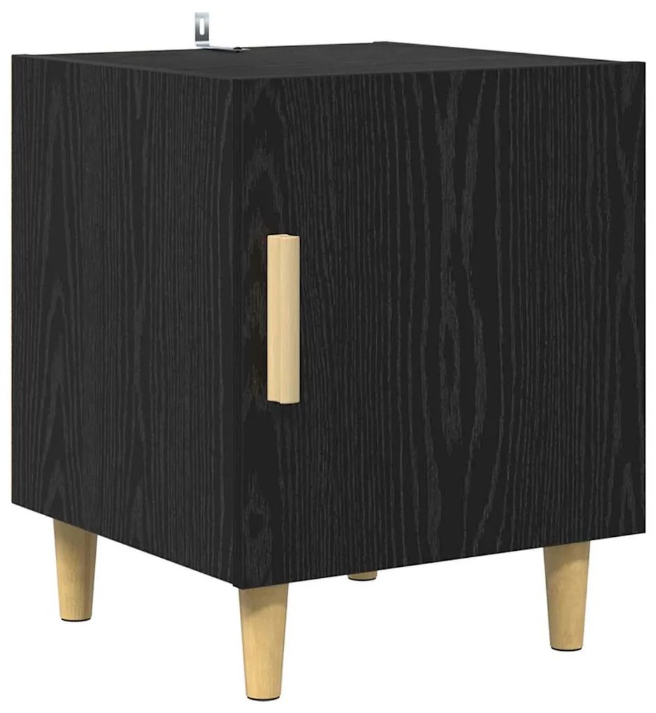 vidaXL Éjjeliszekrény 2 pcs Fekete tölgy 40 x 40 x 50 cm Faanyag