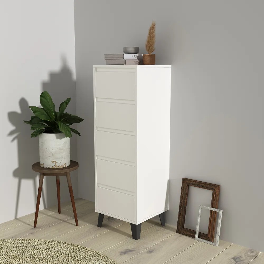 Komód, fehér, BOGAN 5S40