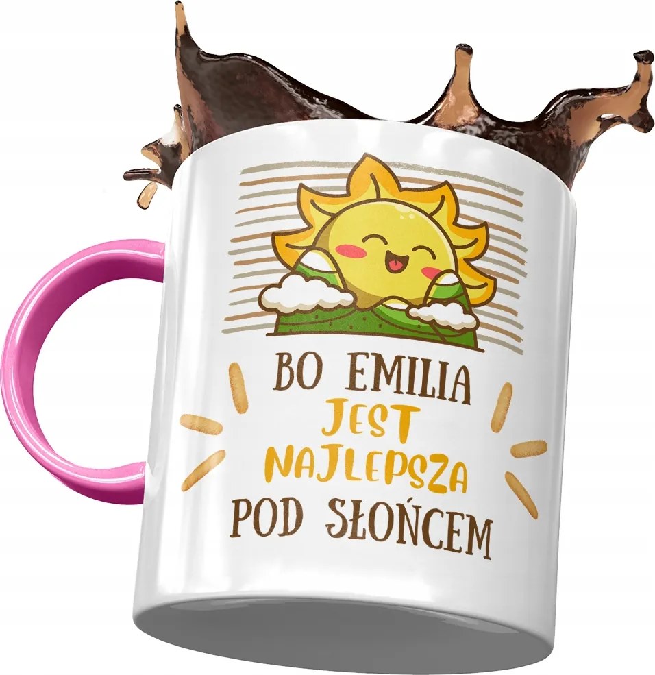 Rózsaszín Bögre Emilia Barátnőknek Ajándék Nyomtatott Fotóval