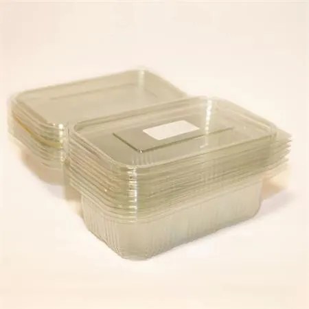 Ételtároló doboz, egybefedeles, szögletes, 1000 ml, 100 db, Party, víztiszta (KHMU294)