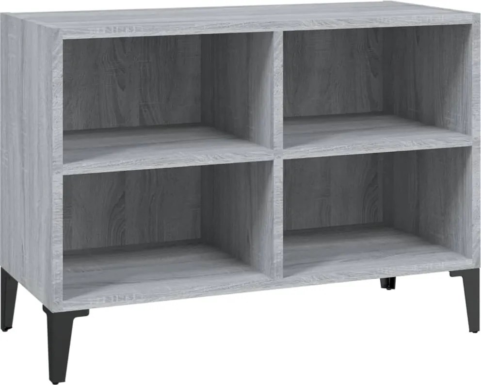 vidaXL szürke sonoma színű TV-szekrény fémlábakkal 69,5 x 30 x 50 cm