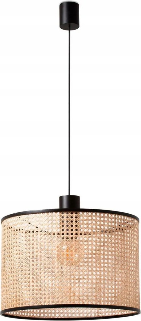 Faro Mambo 450 függeszték lámpa fekete/rattan, átmérő 45 cm, E27