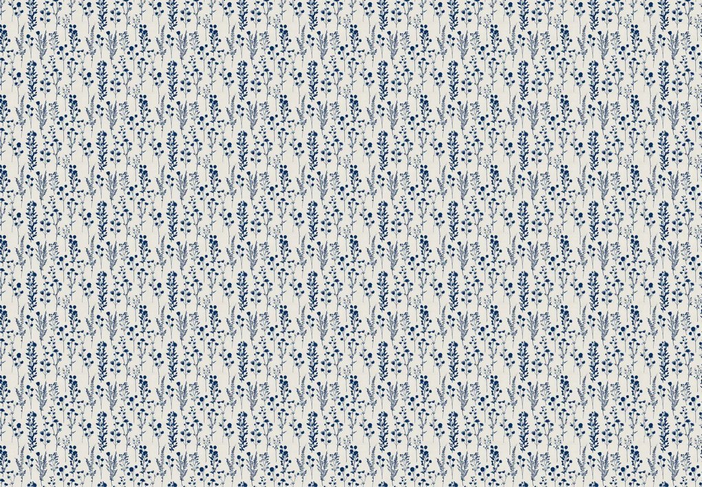 Fotótapéta - Kék mintás virágok (147x102 cm)