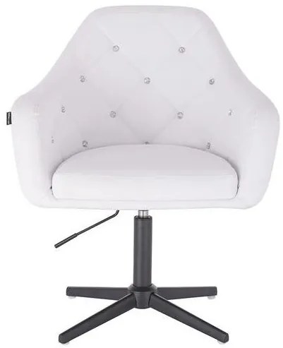 HC830 Fehér modern műbőr szék fekete lábbal