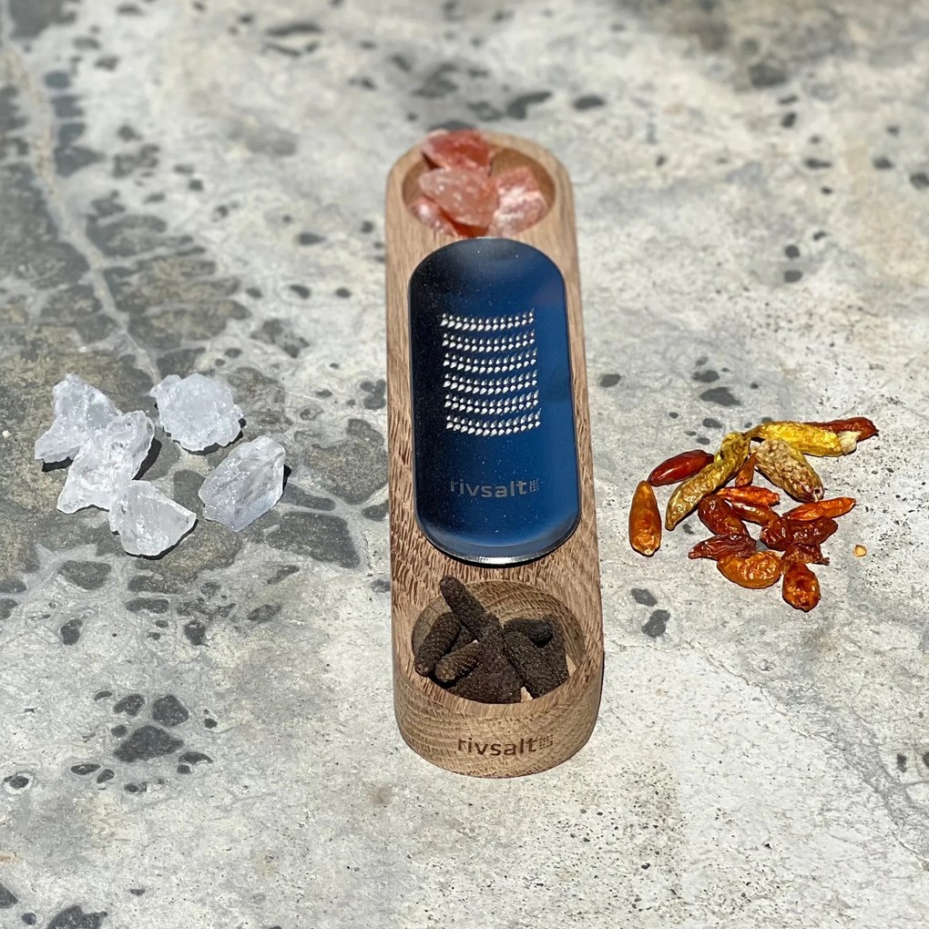 Set Spice Tasters reszelővel - só, bors, chilli ajándékcsomagolásban - rivsalt