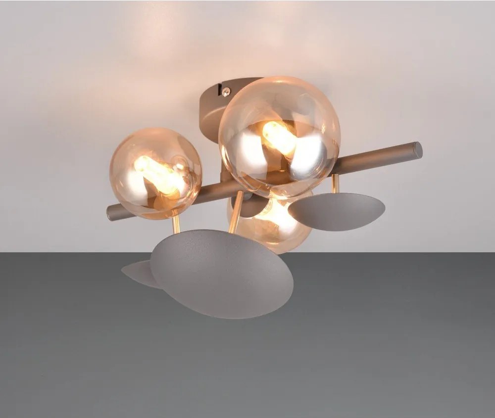 Szürke-aranyszínű fali lámpa Bubble – Trio Select