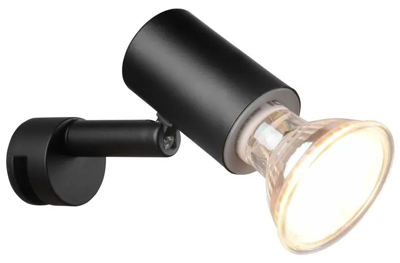 Matt fekete fali lámpa (hosszúság 10 cm) Lorenzo – Trio